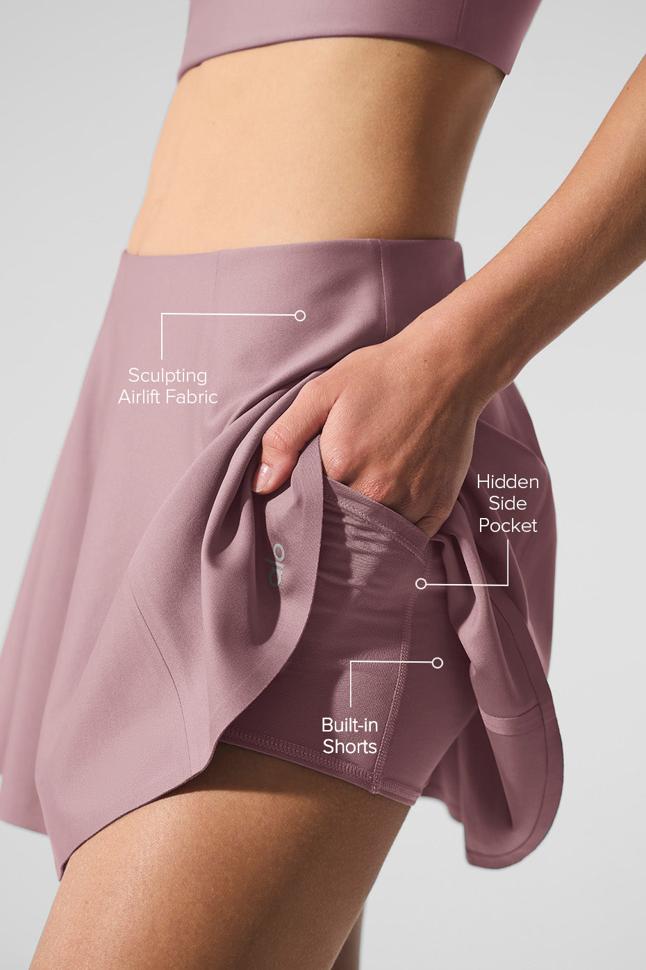 Airlift Down The Line Tennis Skirt - Smoky Quartz image 2