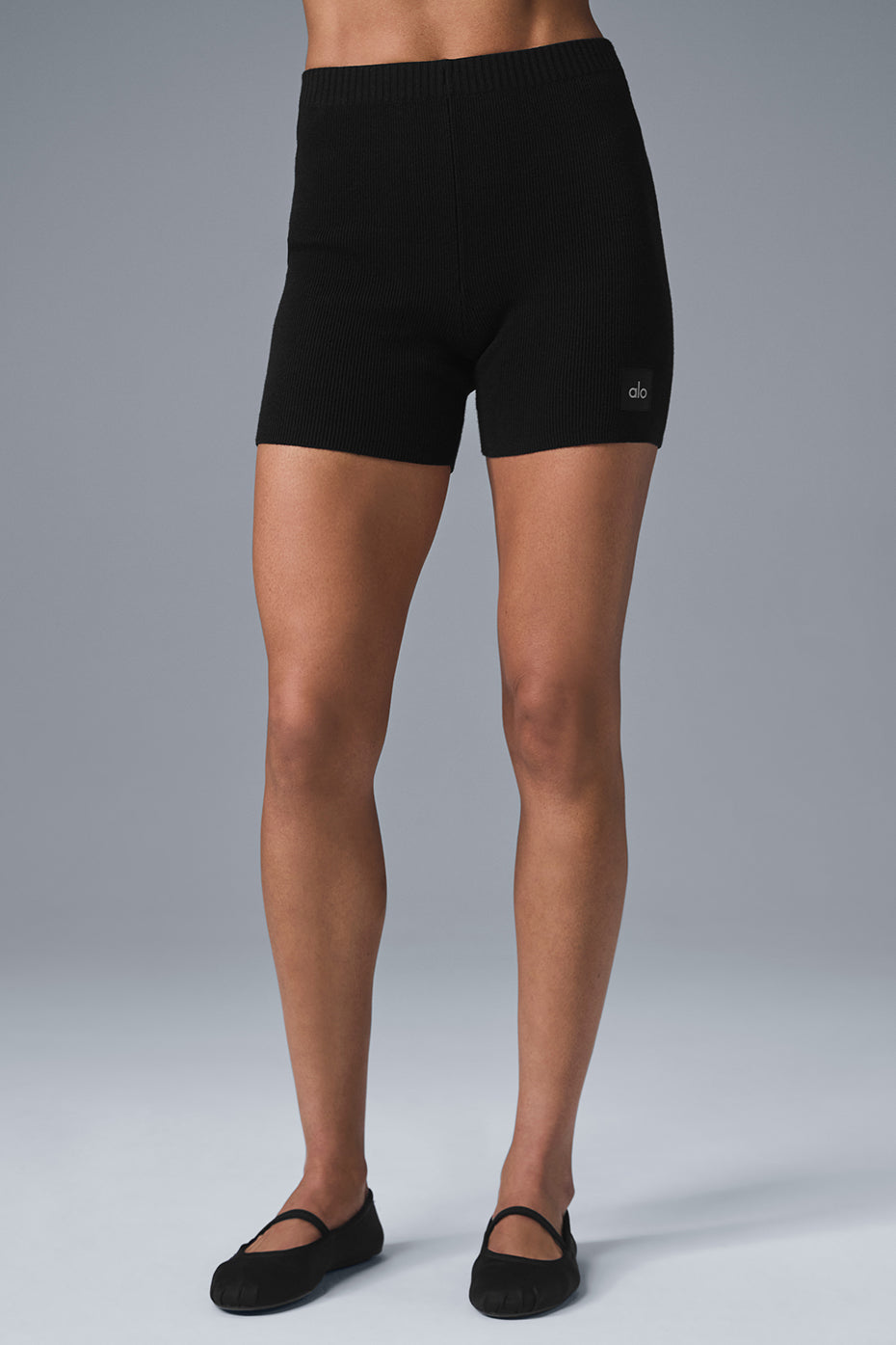 Scholar Knit High-Waist Short - Black image 1