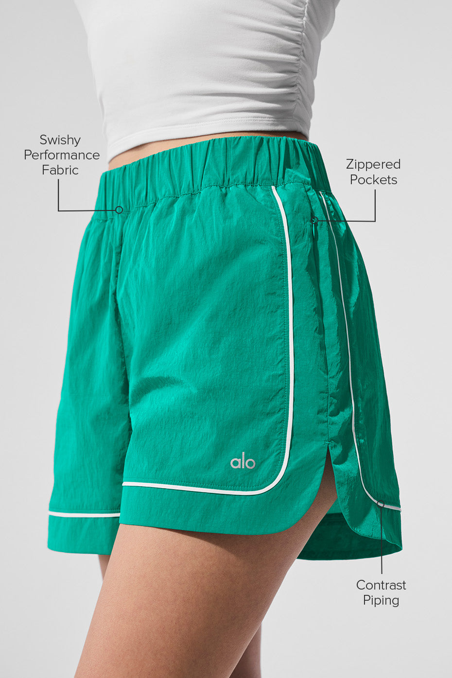 Motivate Track Short - Spruce Green/White image 2