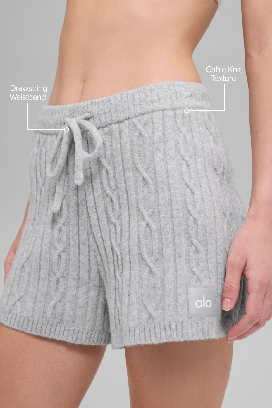 Cable Knit Winter Bliss Short - Athletic Heather Grey image 2