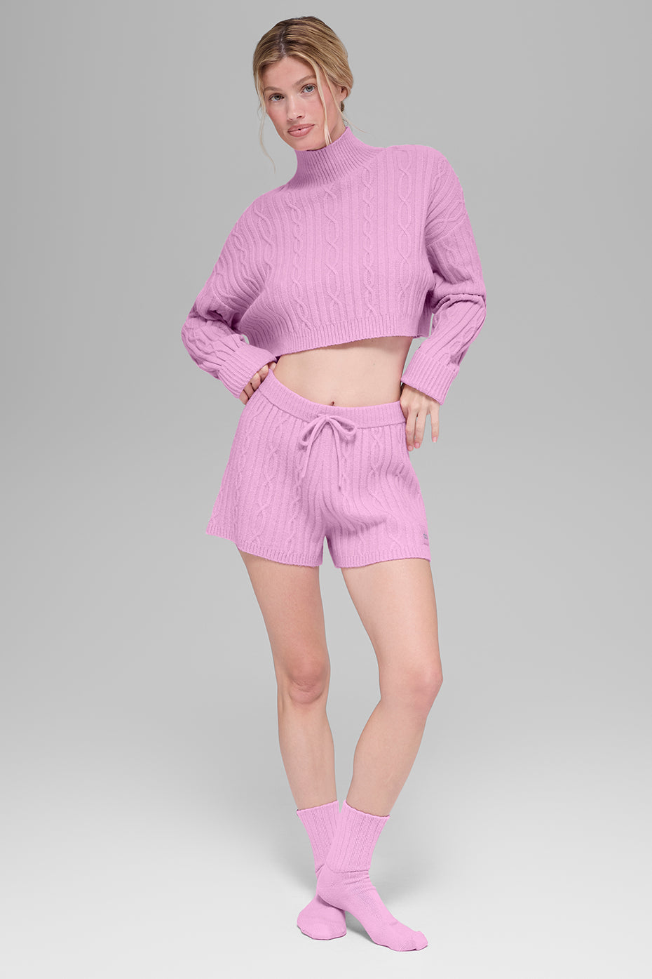 Cable Knit Winter Bliss Short - Candy Heart Pink image 5