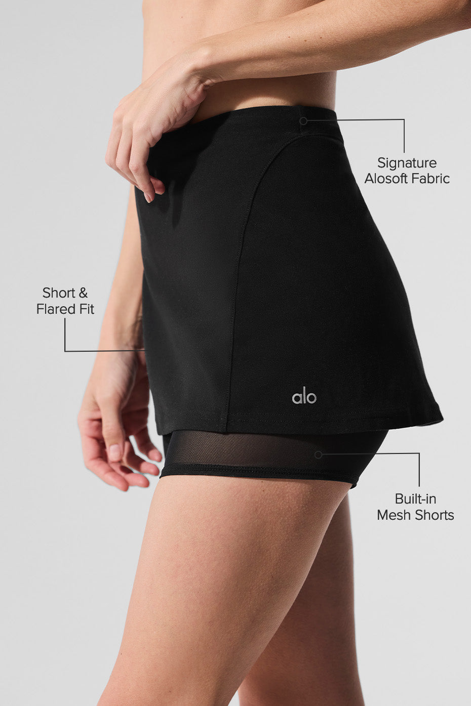 Alosoft Serve It Up Skirt - Black image 2