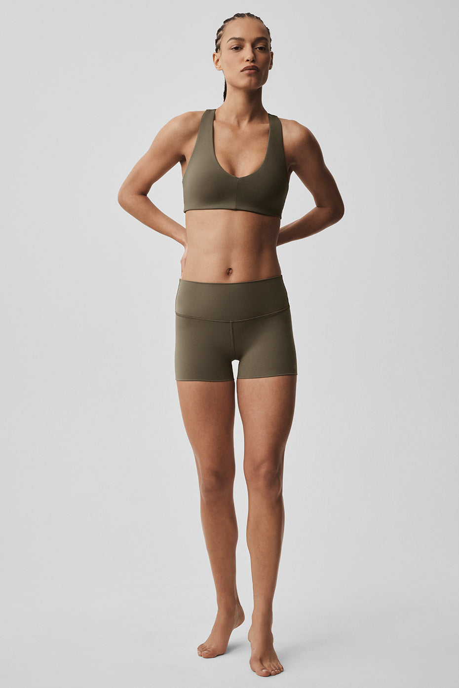 3" ALO Softsculpt High-Waist Precision Short - Olive Tree image 6