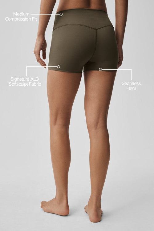 3" ALO Softsculpt High-Waist Precision Short - Olive Tree image 2
