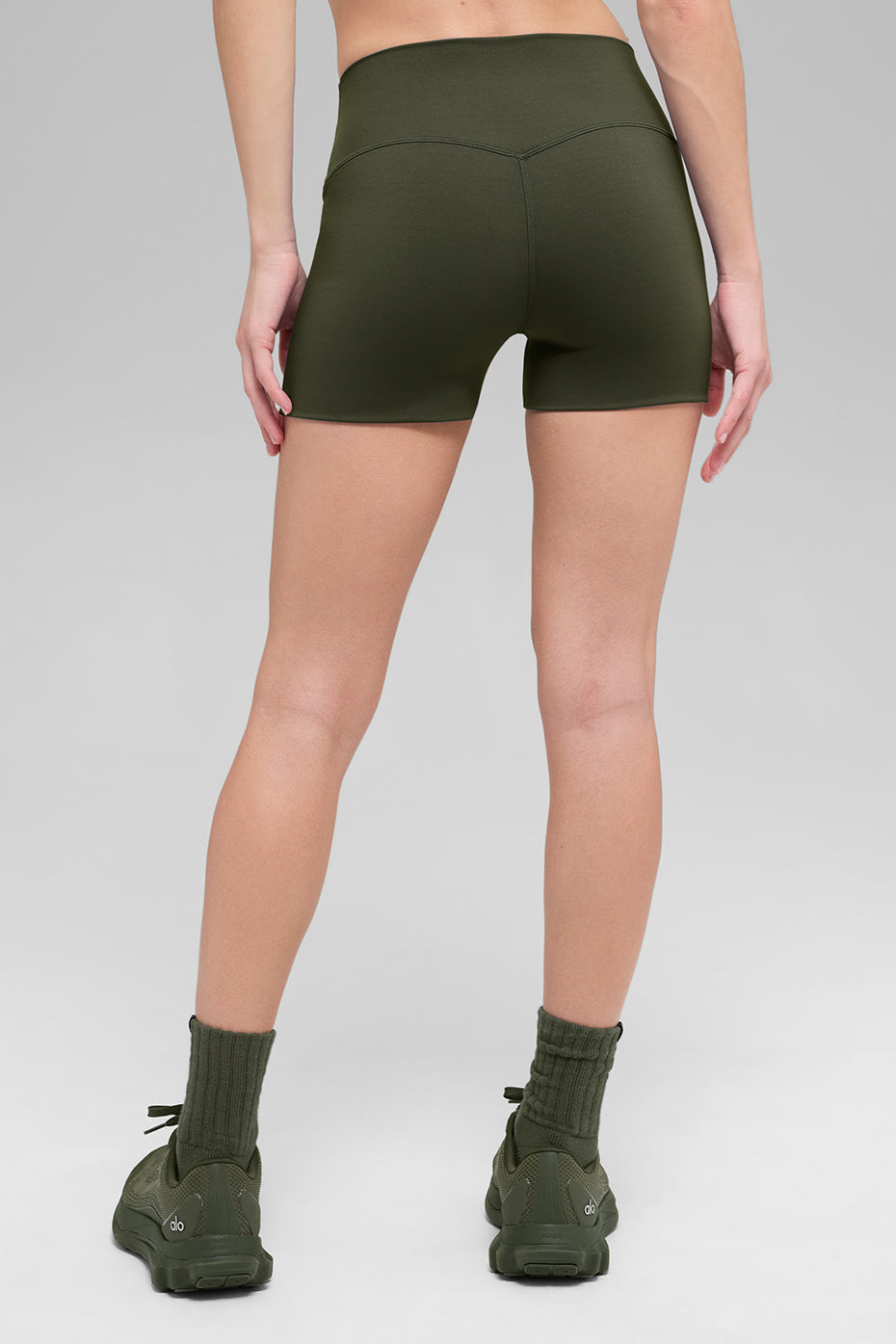 3" ALO Softsculpt High-Waist Precision Short - Green Olive image 2