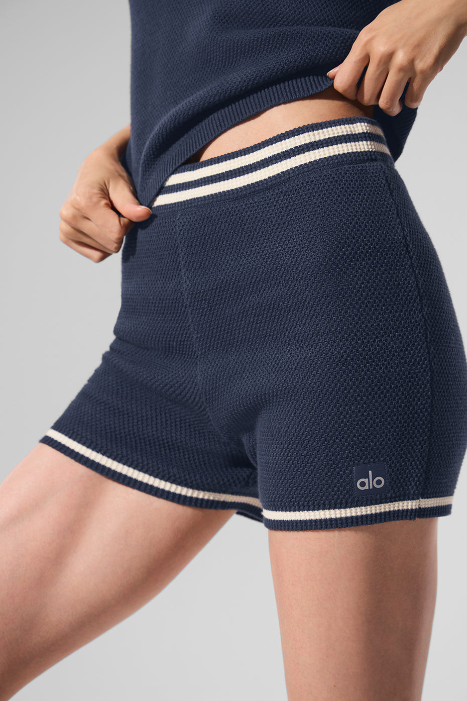 Tennis Club Sweater Knit Hot Short - Navy/Ivory image 2