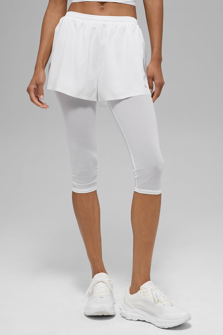 Mesh Front Runner 2 In 1 Short - White image 1