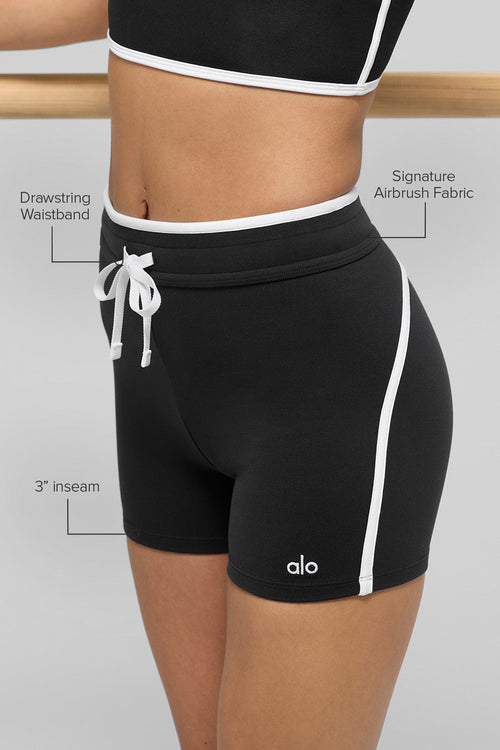 4" Airbrush High-Waist Race Pace Short - Black/White image 2