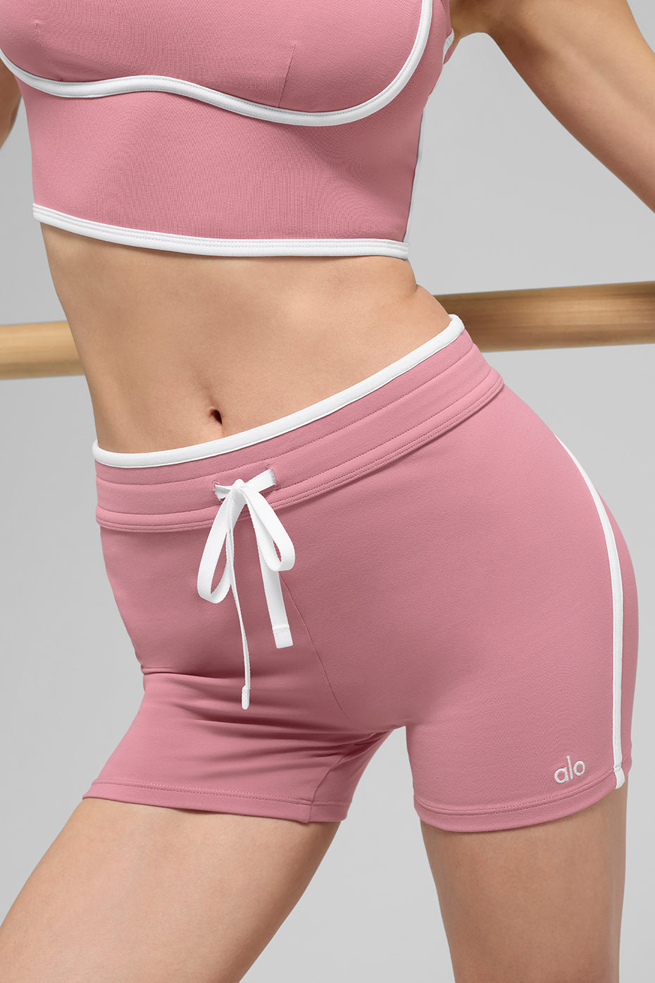 4" Airbrush High-Waist Race Pace Short - Pink Wild Rose/White image 2