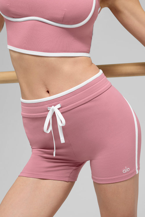 4" Airbrush High-Waist Race Pace Short - Pink Wild Rose/White image 2