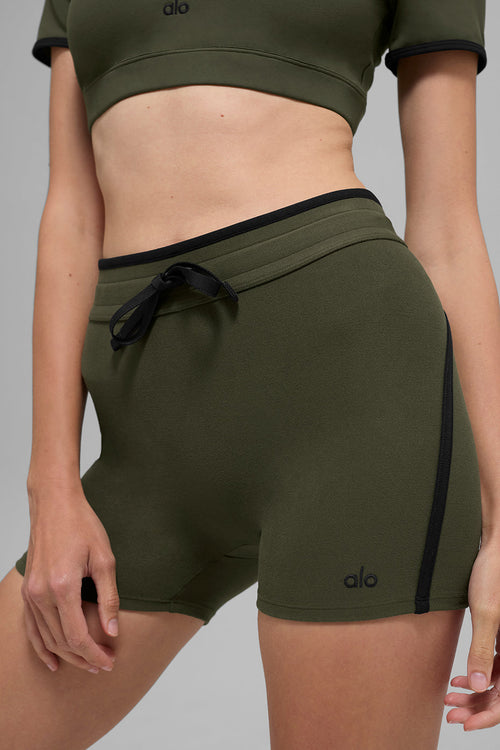4" Airbrush High-Waist Race Pace Short - Green Olive/Black image 2