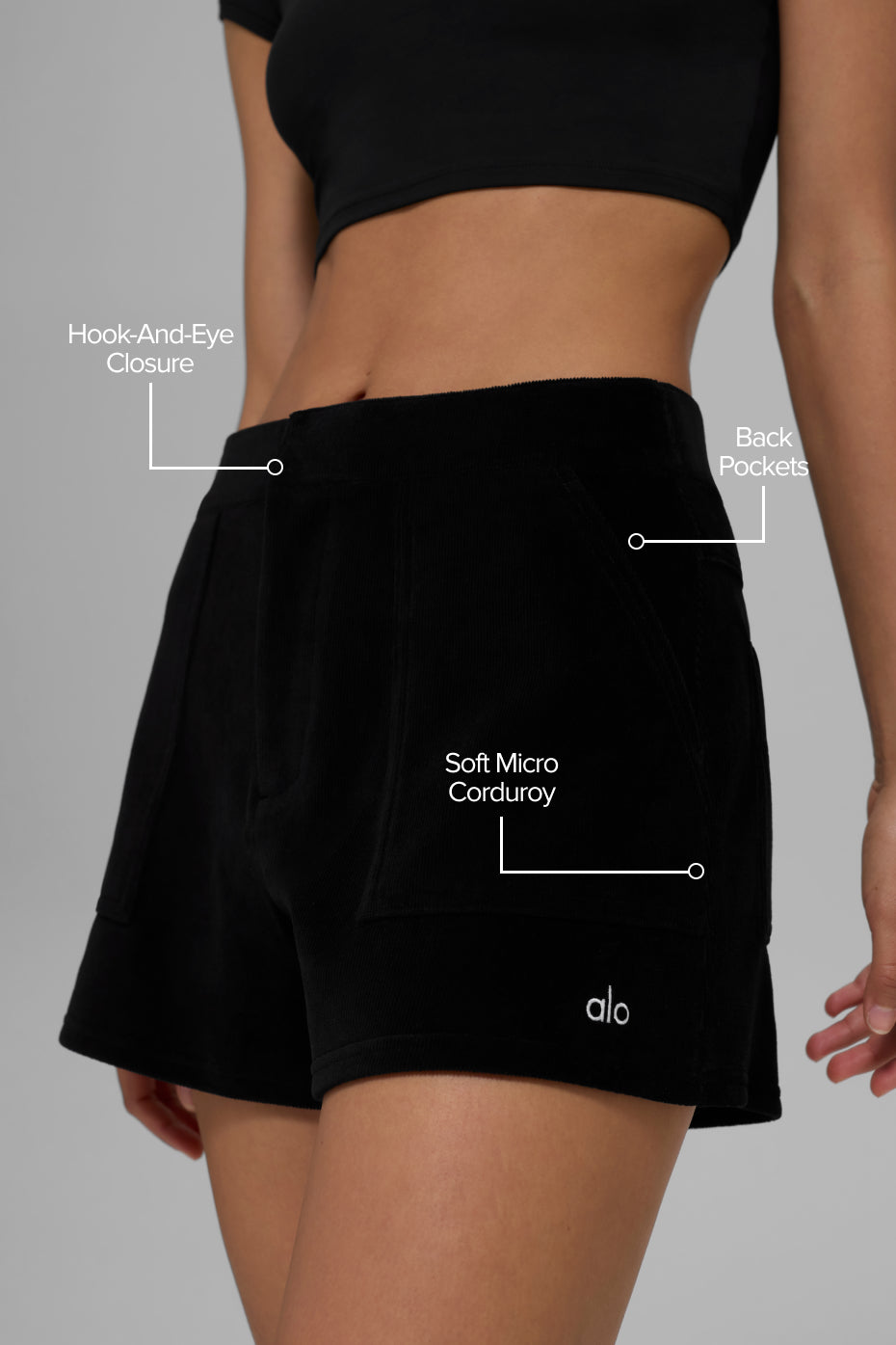 Micro Corduroy On Duty Short - Black image 2
