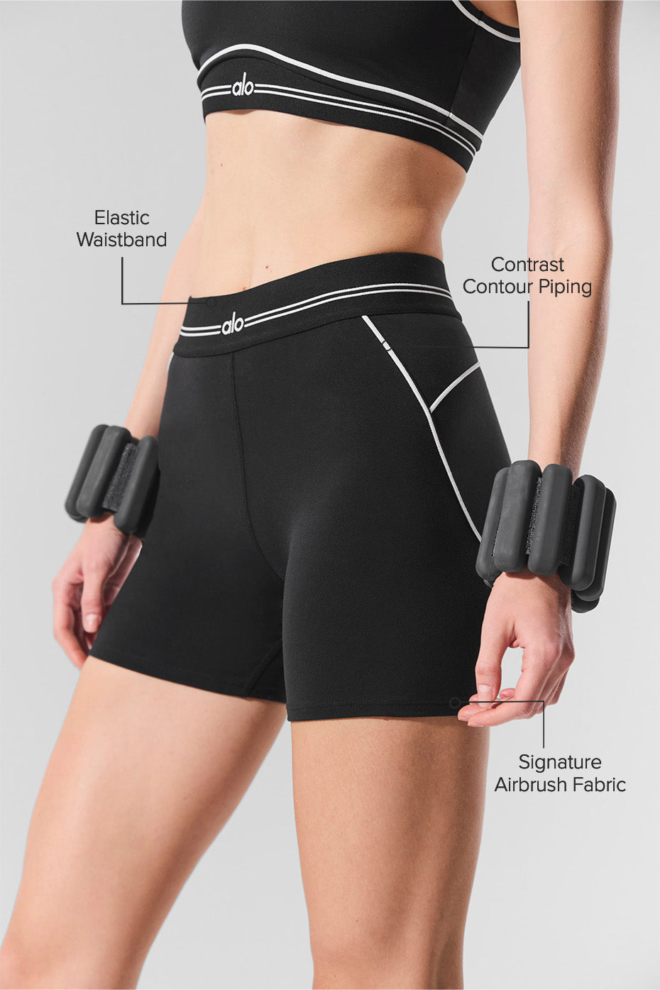 4" Airbrush High-Waist Heart Throb Short - Black/White image 3