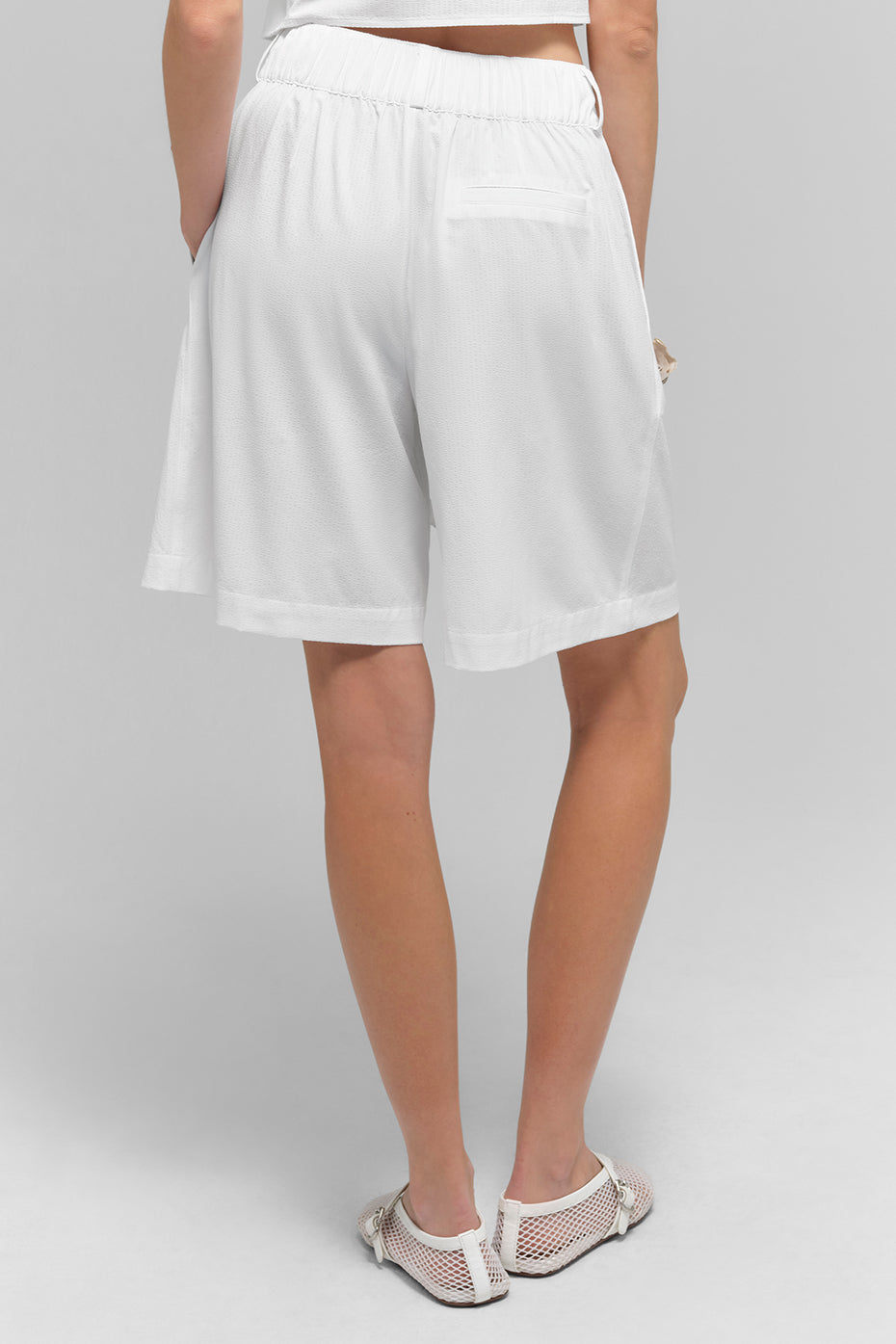 High-Waist Dreamscape Short - Semi Sheer White image 4