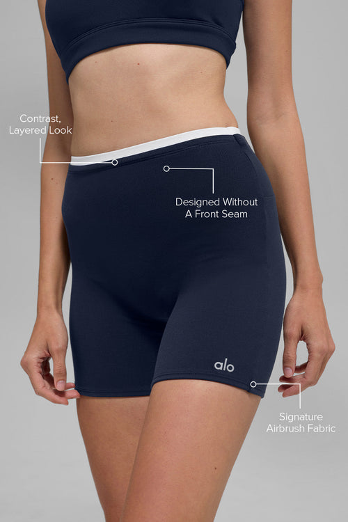 5" Airbrush Double Up Short - Navy/White image 2