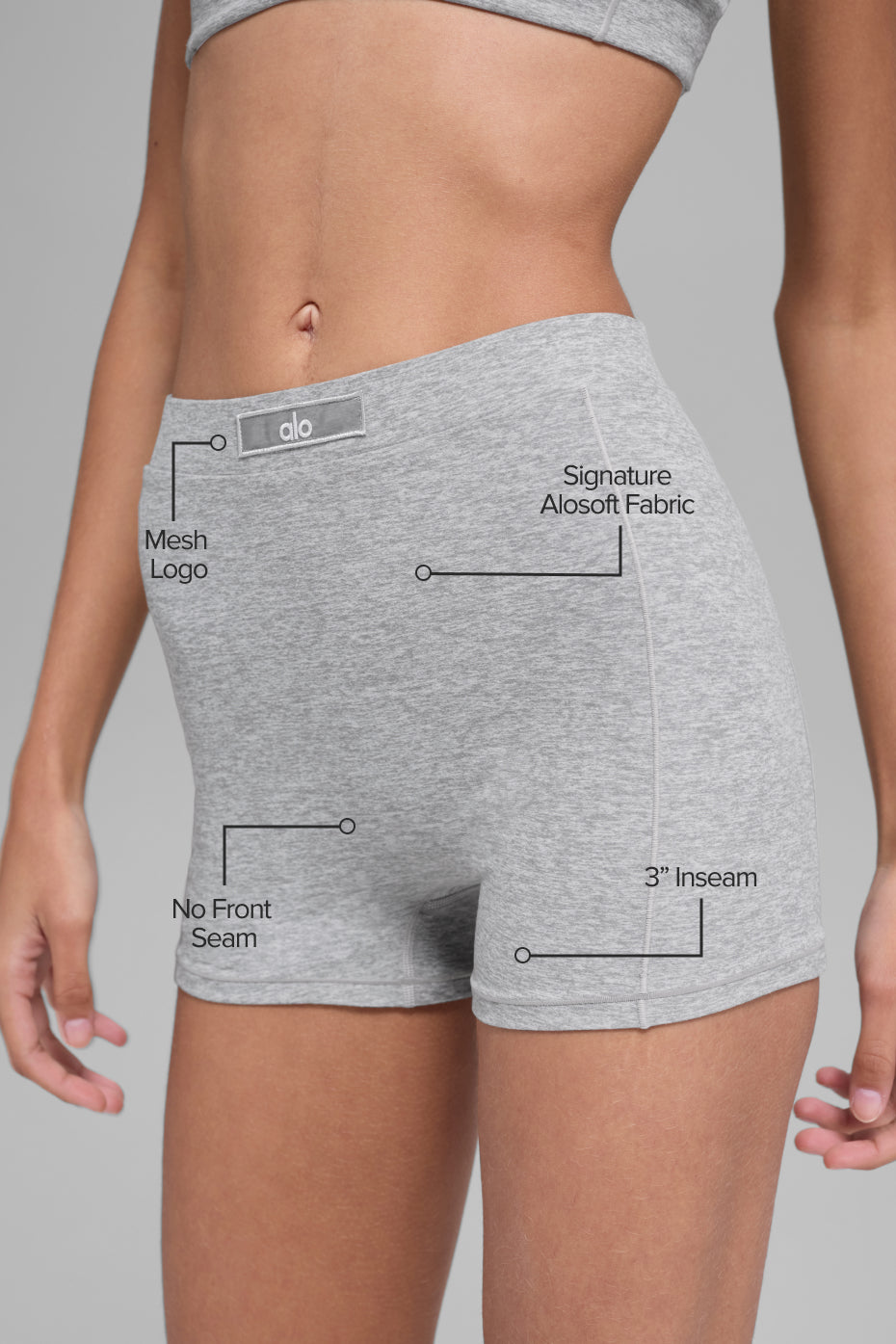 Alosoft Sincere Micro Short - Athletic Heather Grey image 2