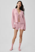 Wool Cashmere Ribbed Noble Short - Vintage Pink image 1
