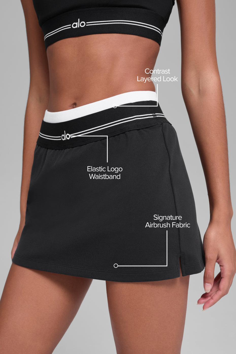 Airbrush Better Together Tennis Skirt - Black/White image 2