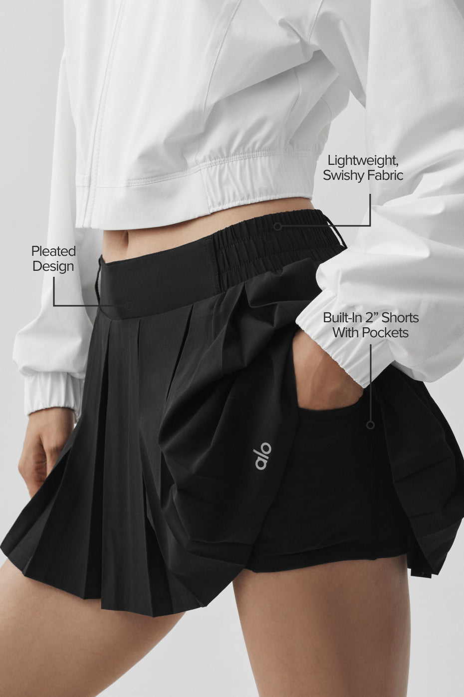 Rally Tennis Skirt - Black image 2
