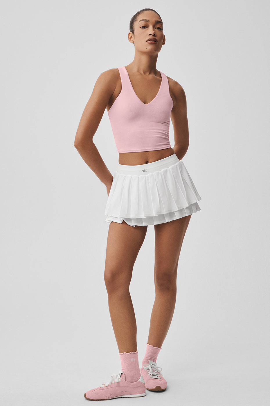 Double Or Nothing Tennis Skirt - White image 3