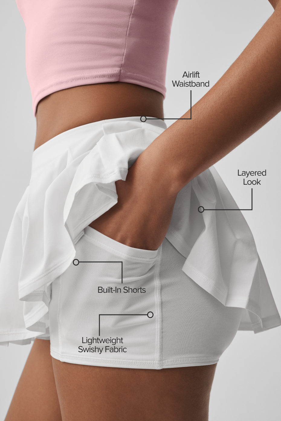 Double Or Nothing Tennis Skirt - White image 2