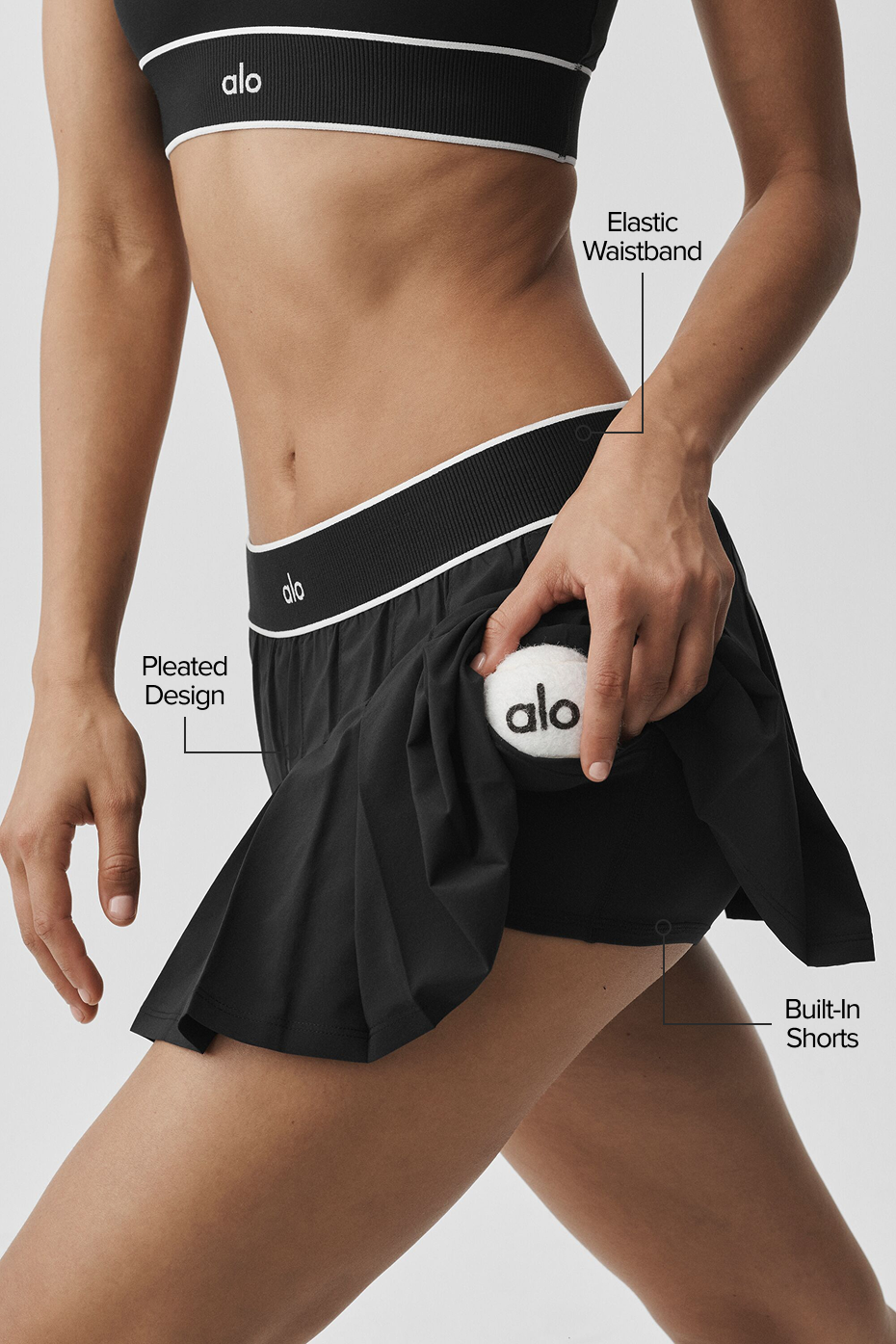 Low-Rise Amp It Up Tennis Skirt - Black image 2