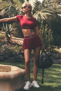 Low-Rise Amp It Up Tennis Skirt - Summer Romance Red image 1