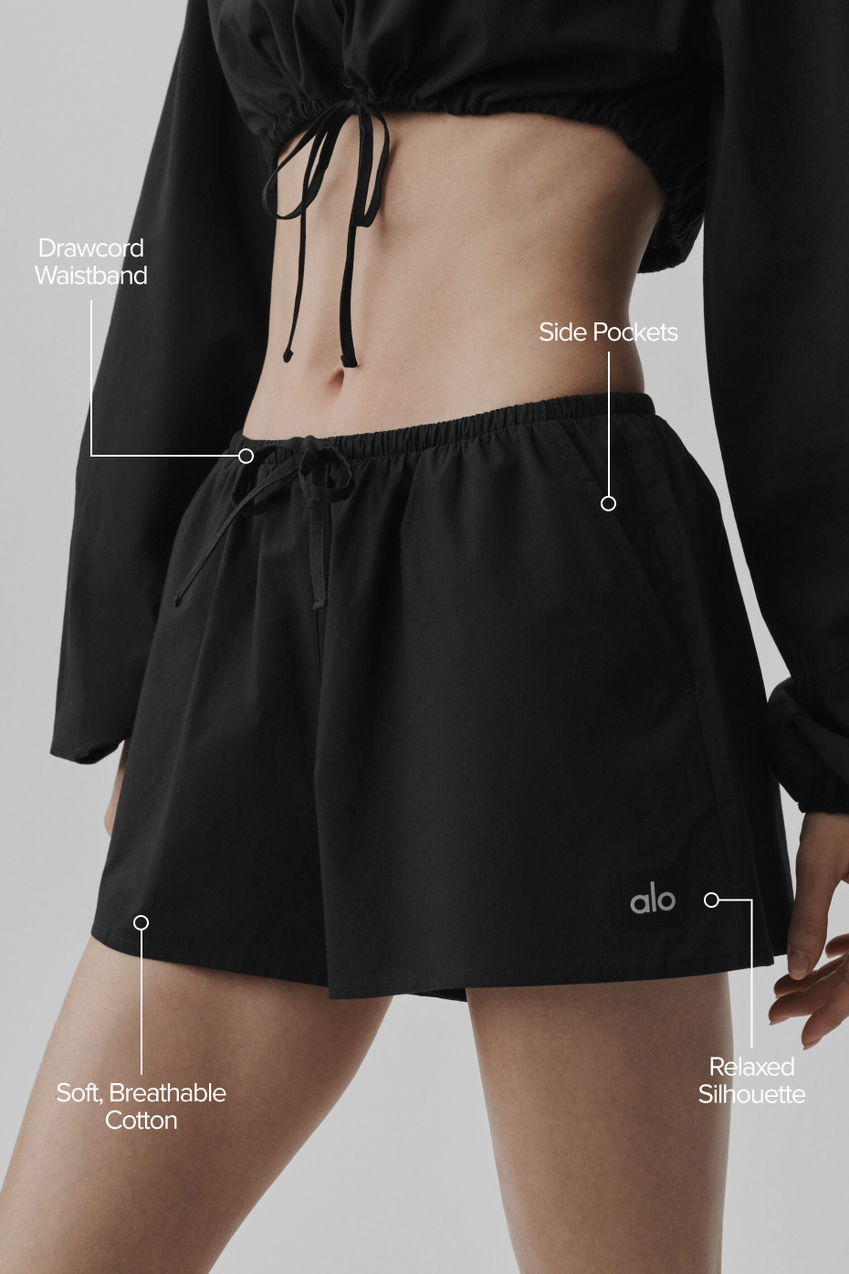 Cotton High-Waist Real Deal Short - Black image 2