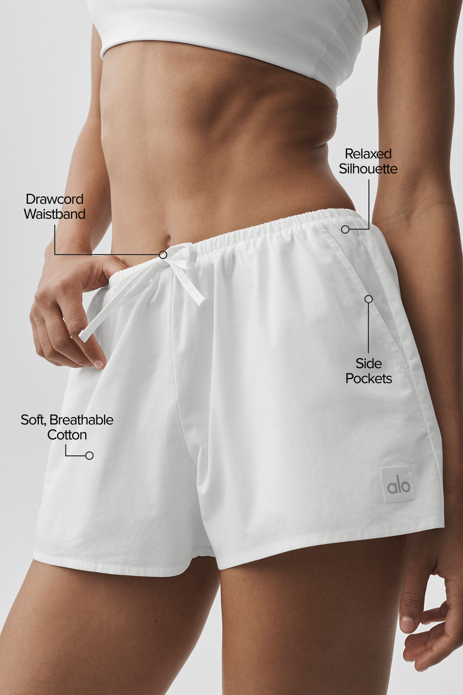 Cotton High-Waist Real Deal Short - White image 2