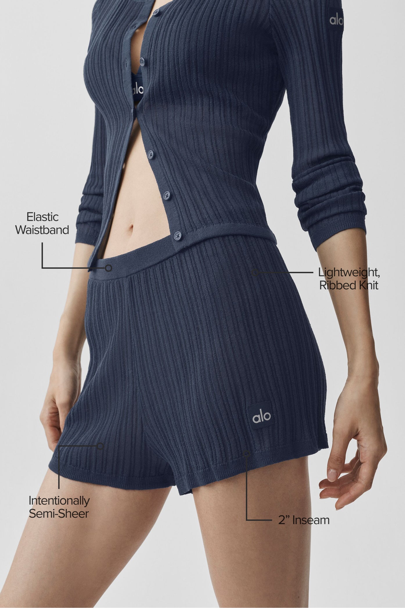Sweater High-Waist Sunlit Short - Navy image 2