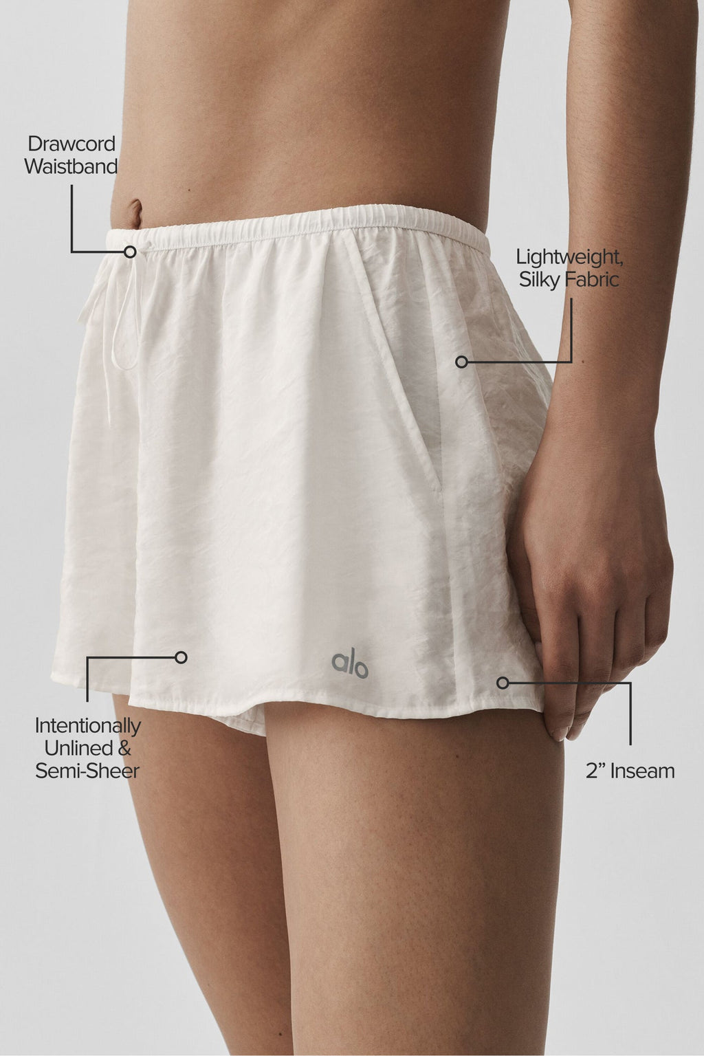 Semi-Sheer Golden Hour Mid-Rise Short - Ivory image 2