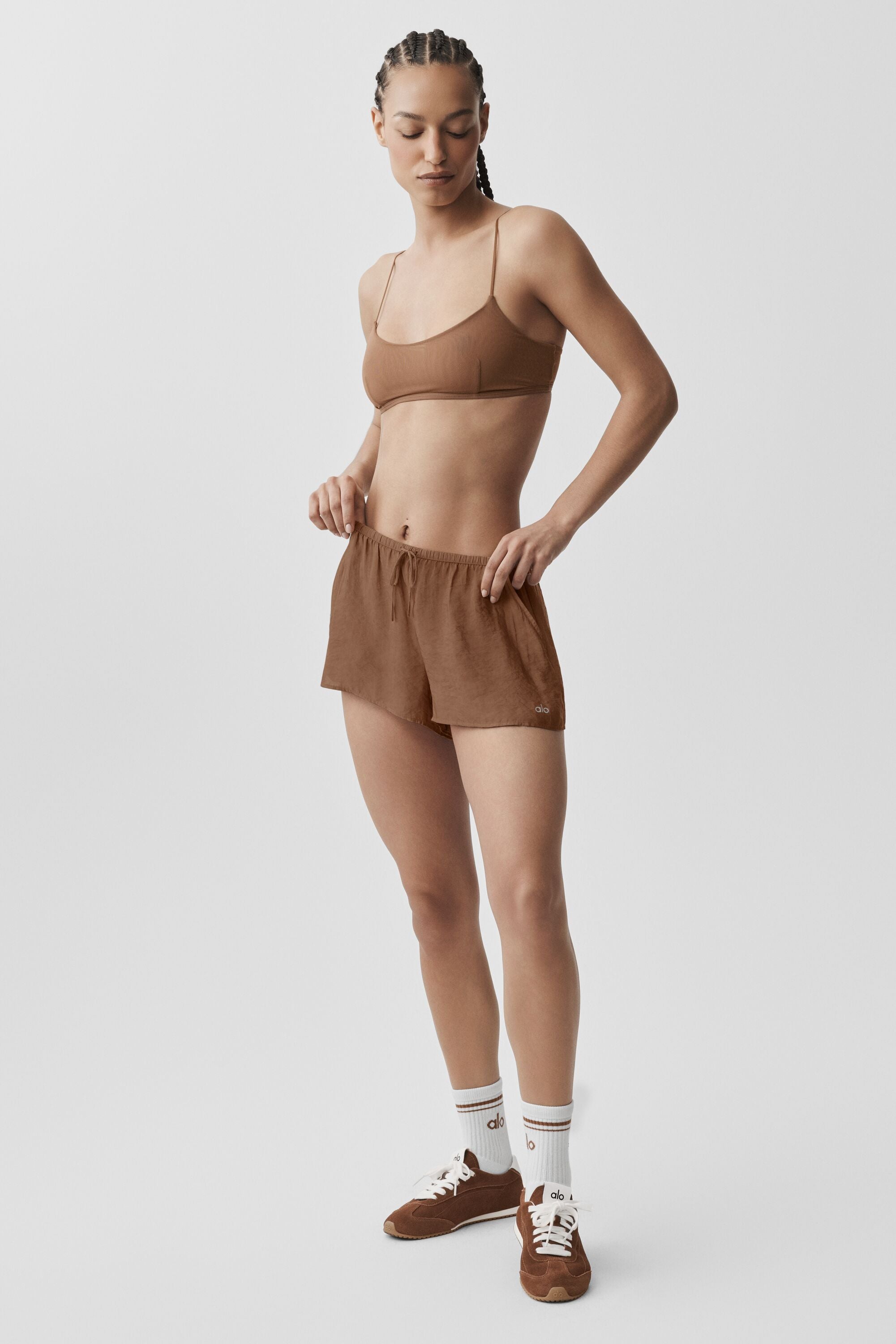 Semi-Sheer Golden Hour Mid-Rise Short - Sun Kissed Brown image 4