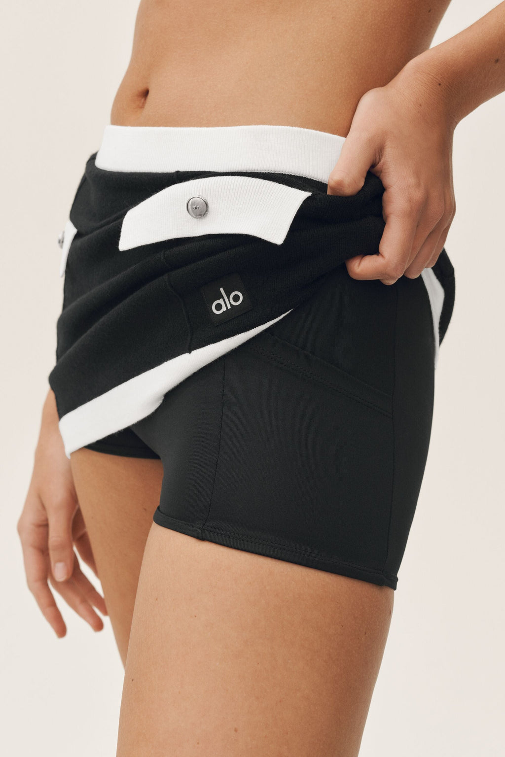 Cotton Cashmere High-Waist Capri Dream Skirt - Black/White image 3