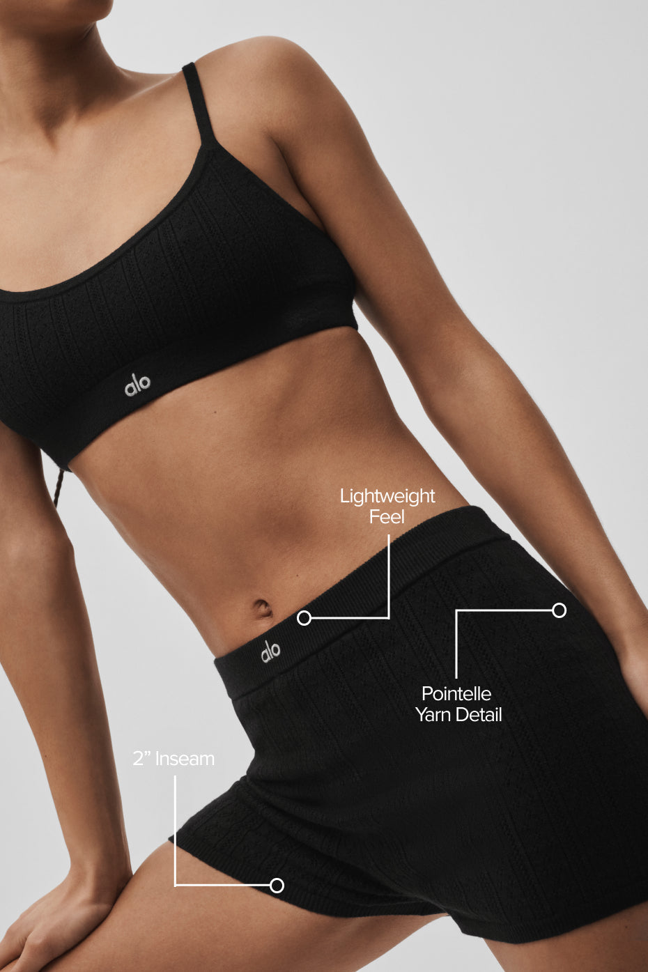 Pointelle Sweater Be Mine Hot Short - Black image 2