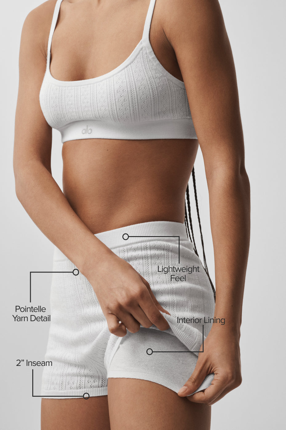 Pointelle Sweater Be Mine Hot Short - Semi Sheer White image 2