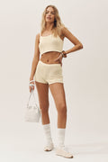 Silk Cashmere Mid-Rise Heatwave Short - Sandy Beige image 1