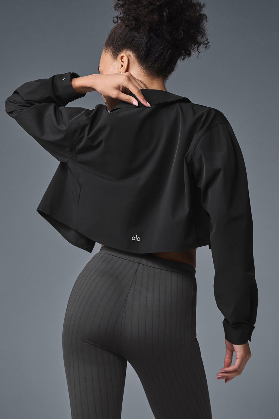 Cropped Take Me Out Button Up - Black image 2
