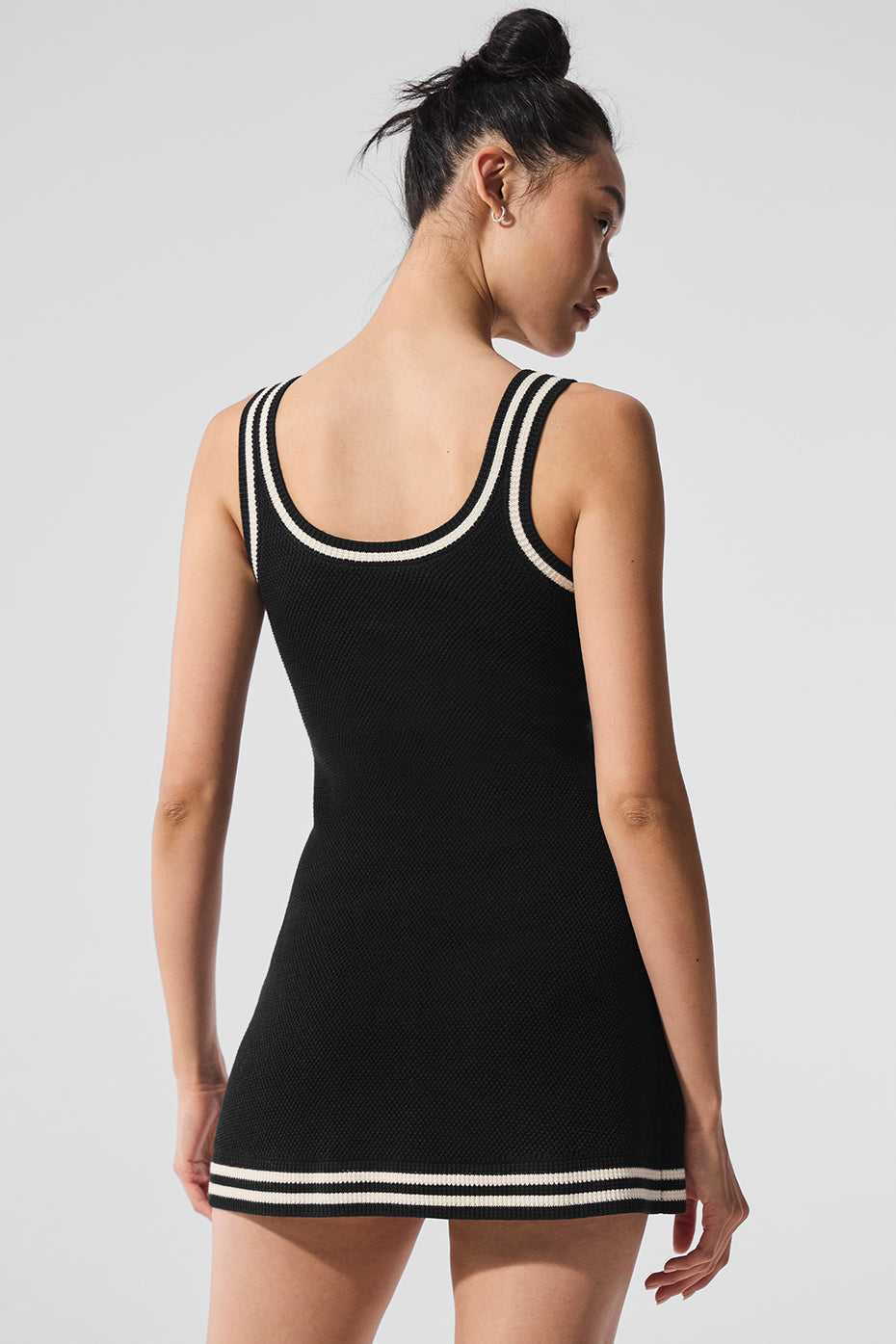 Tennis Club Sweater Knit Dress - Black/Ivory image 4