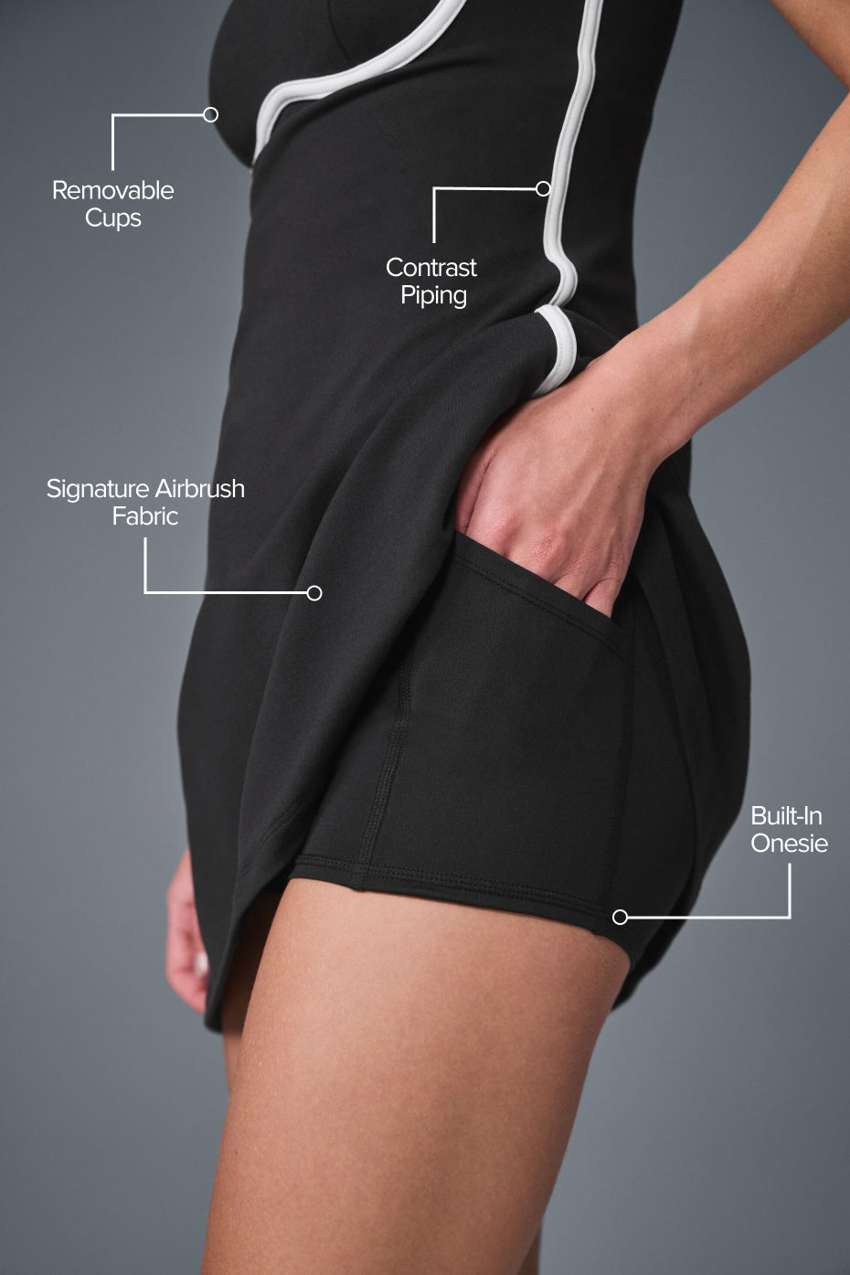 Airbrush Streamlined Dress - Black/White image 2
