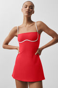 Airbrush Streamlined Dress - Bright Red/White image 1