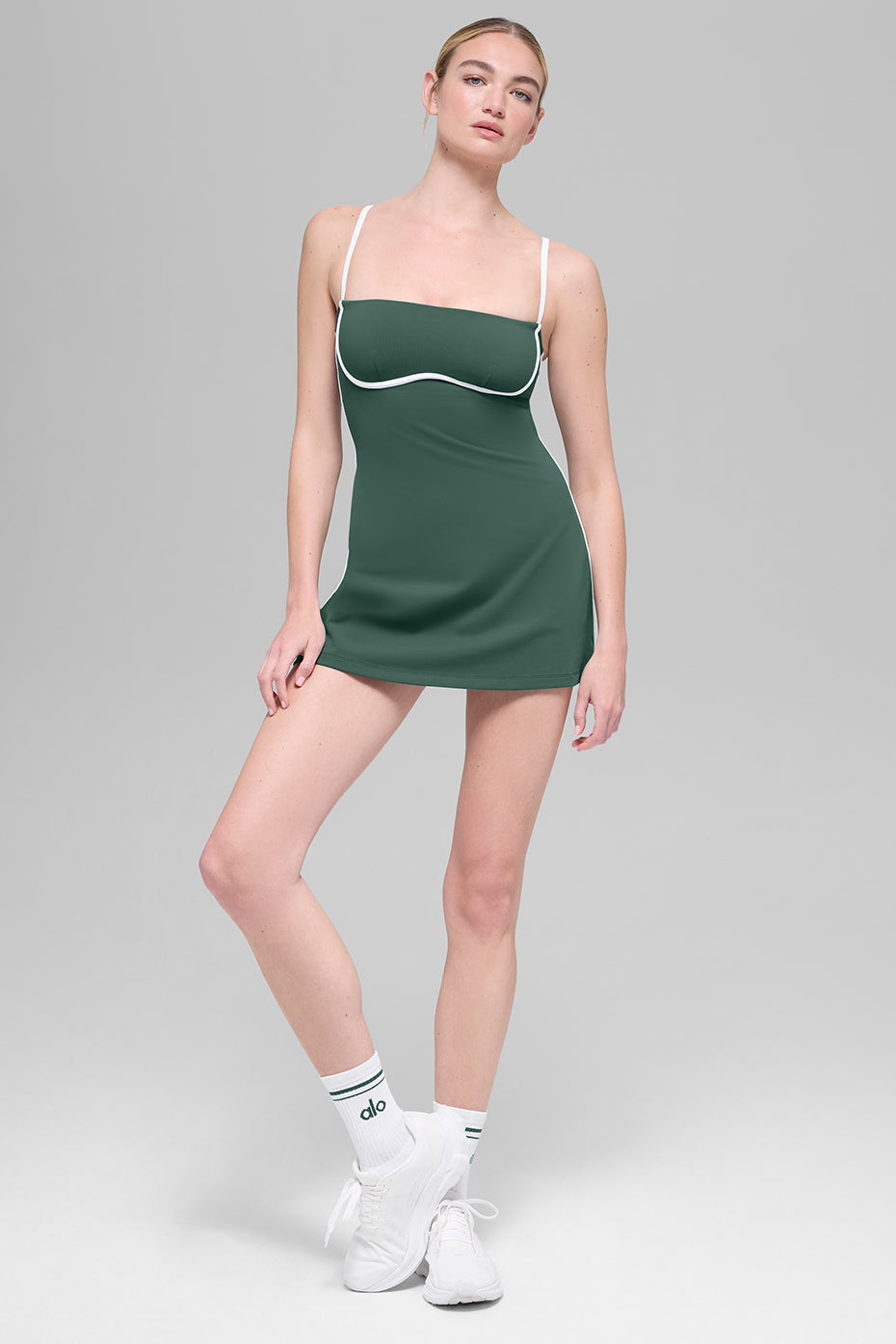 Airbrush Streamlined Dress - Clover Green/White image 5