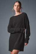 Cashmere Plush Waffle Dress - Dark Heather Grey image 1