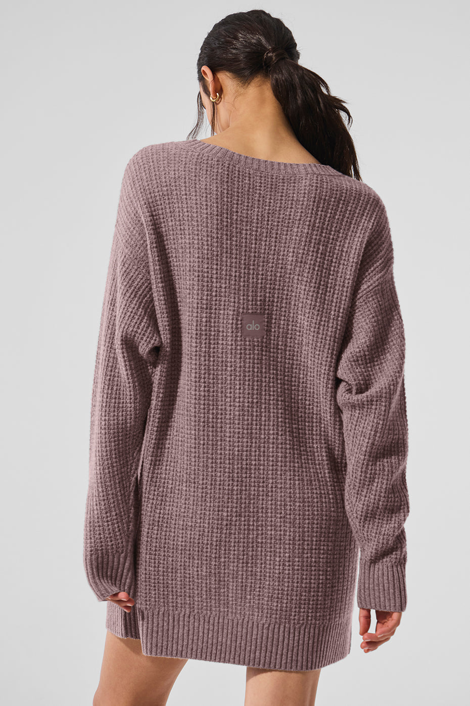 Cashmere Plush Waffle Dress - Mushroom Heather image 3