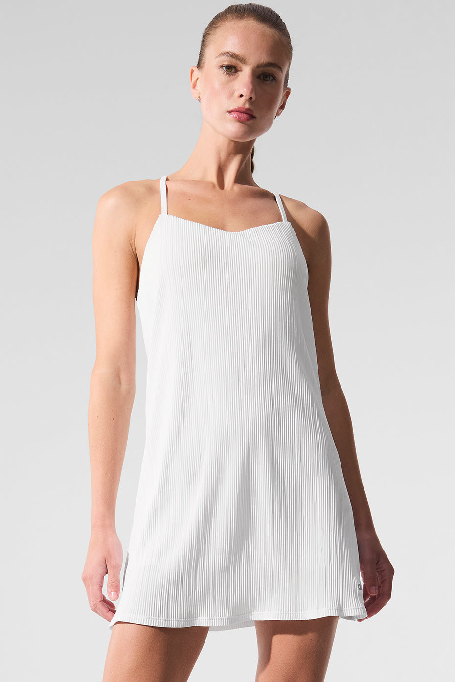 Micro Plisse Game On Tennis Dress - White image 4