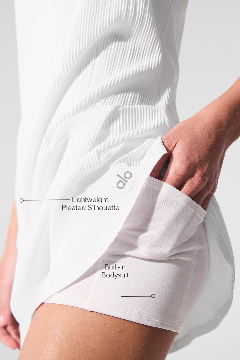 Micro Plisse Game On Tennis Dress - White image 2