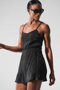 Micro Plisse Game On Tennis Dress - Black image 1