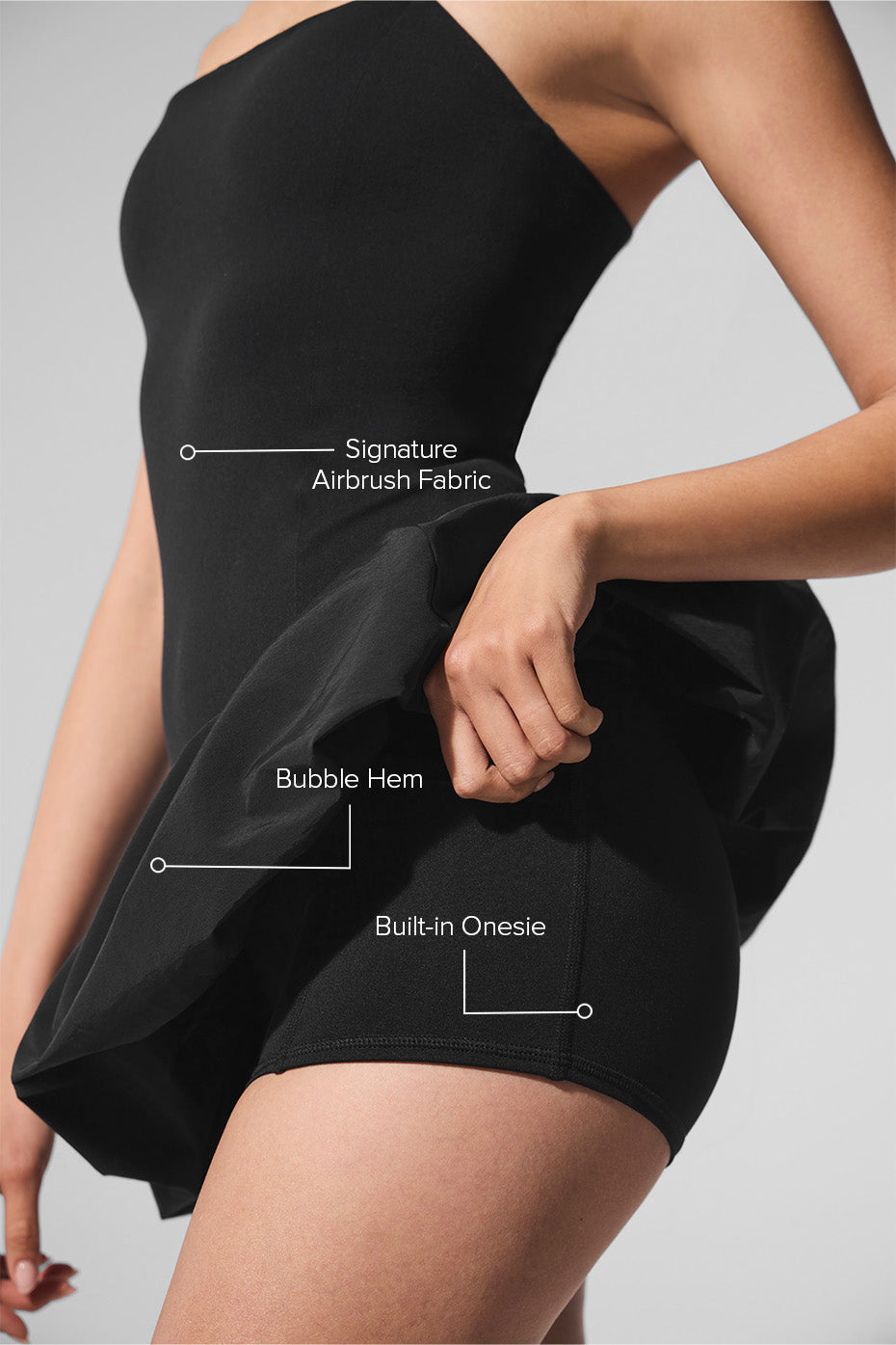 Airbrush Love Match Tennis Dress - Black image 2
