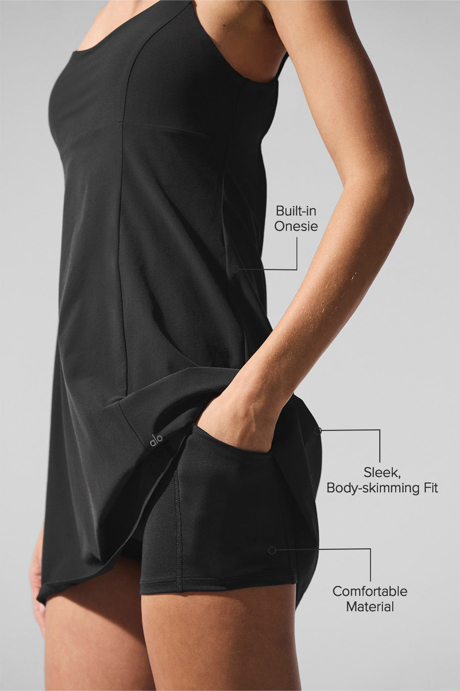 Breezy Tennis Dress - Black image 2