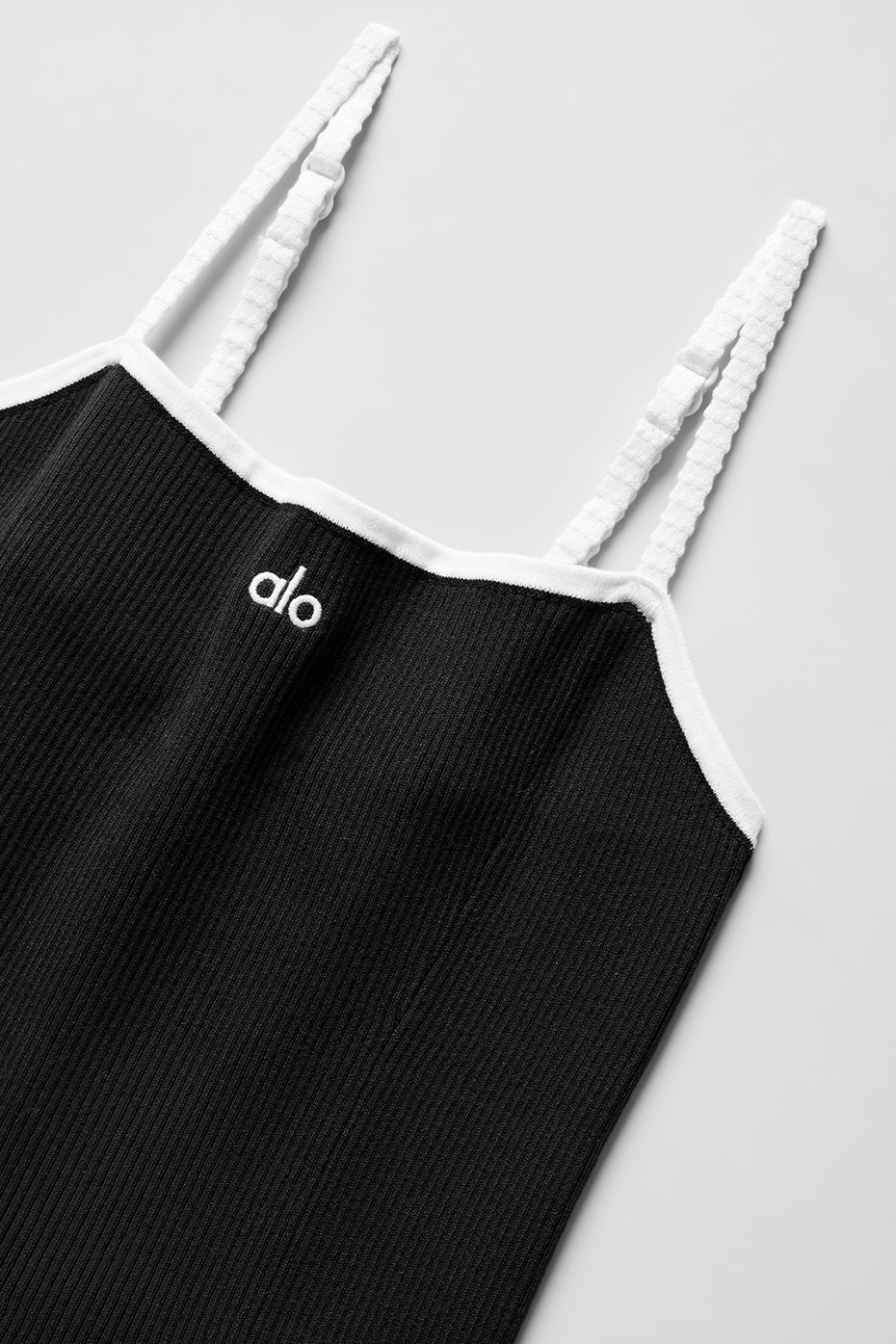 Ribbed Sweater Knit Highline Dress - Black/White image 6