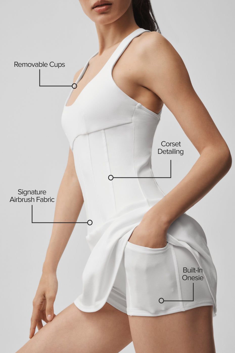 Airbrush Sparks Fly Corset Tennis Dress - White image 2